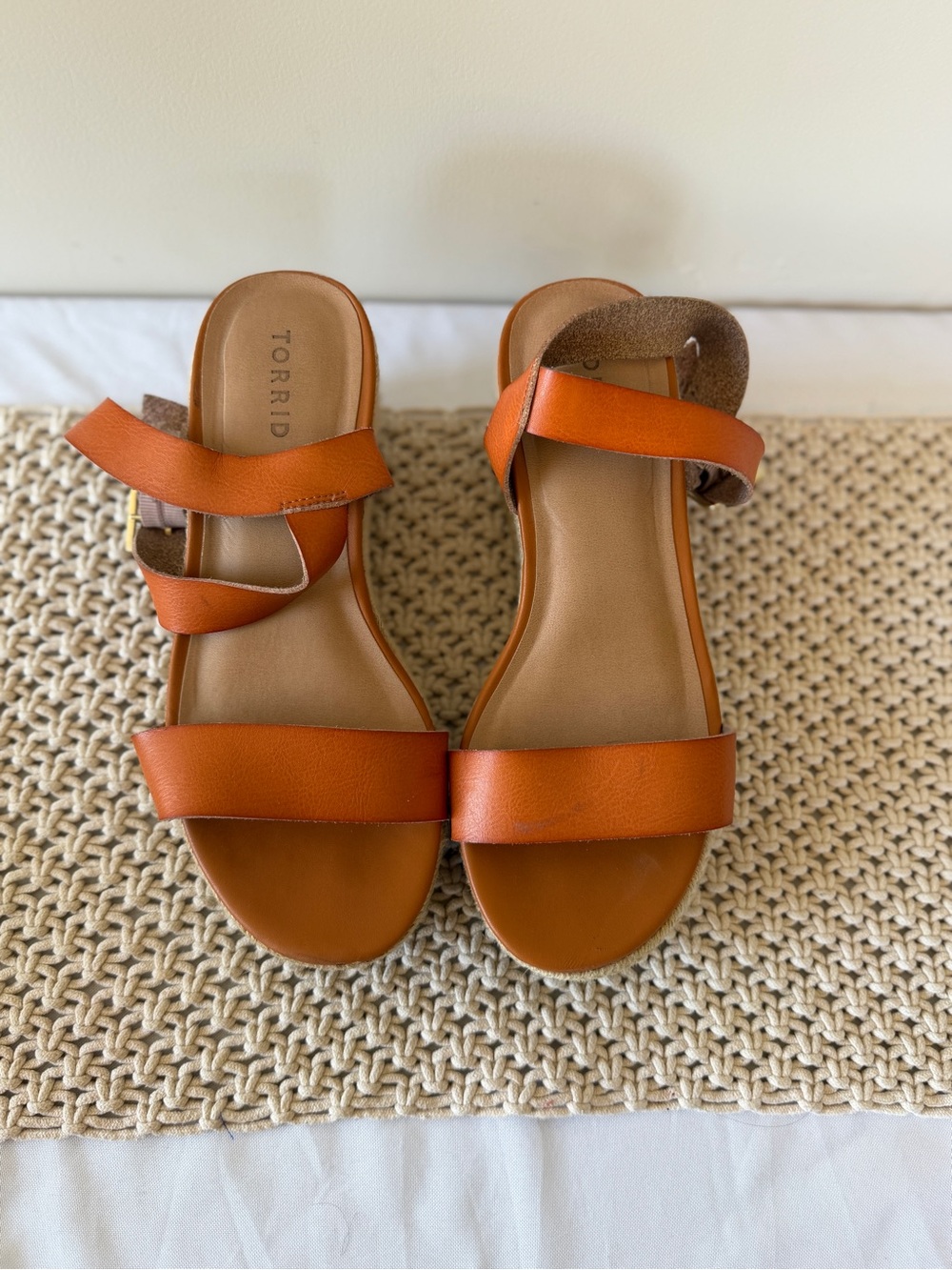 torrid Tan-Orange Strappy Leather Sandals